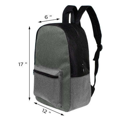 12 Großhandels-17' Rucksäcke in grauen Farben & 12 Bulk School Supply Kits