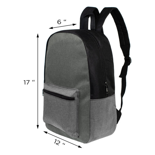 12 Großhandels-17' Rucksäcke in grauen Farben & 12 Bulk School Supply Kits