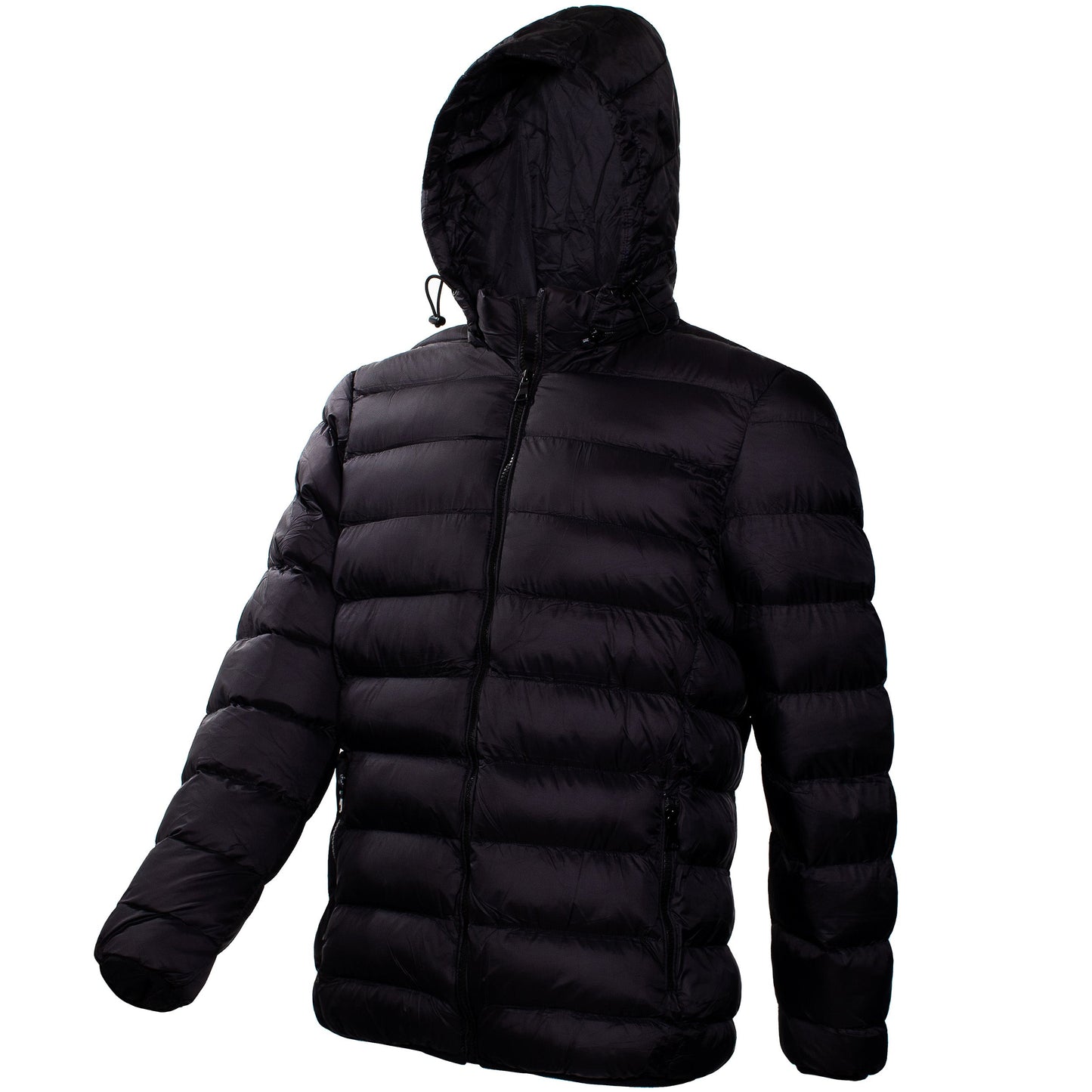 Herren-Hooded Warm Winter Wholesale Coats in Schwarz in verschiedenen Größen - Bulk Case von 12 Winter Jacken