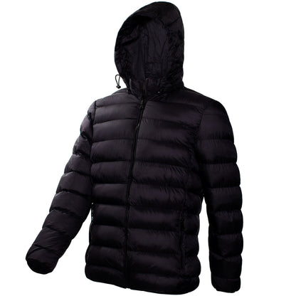Herren-Hooded Warm Winter Wholesale Coats in Schwarz in verschiedenen Größen - Bulk Case von 12 Winter Jacken