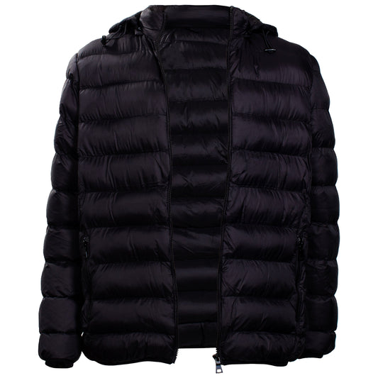 Herren-Hooded Warm Winter Wholesale Coats in Schwarz in verschiedenen Größen - Bulk Case von 12 Winter Jacken