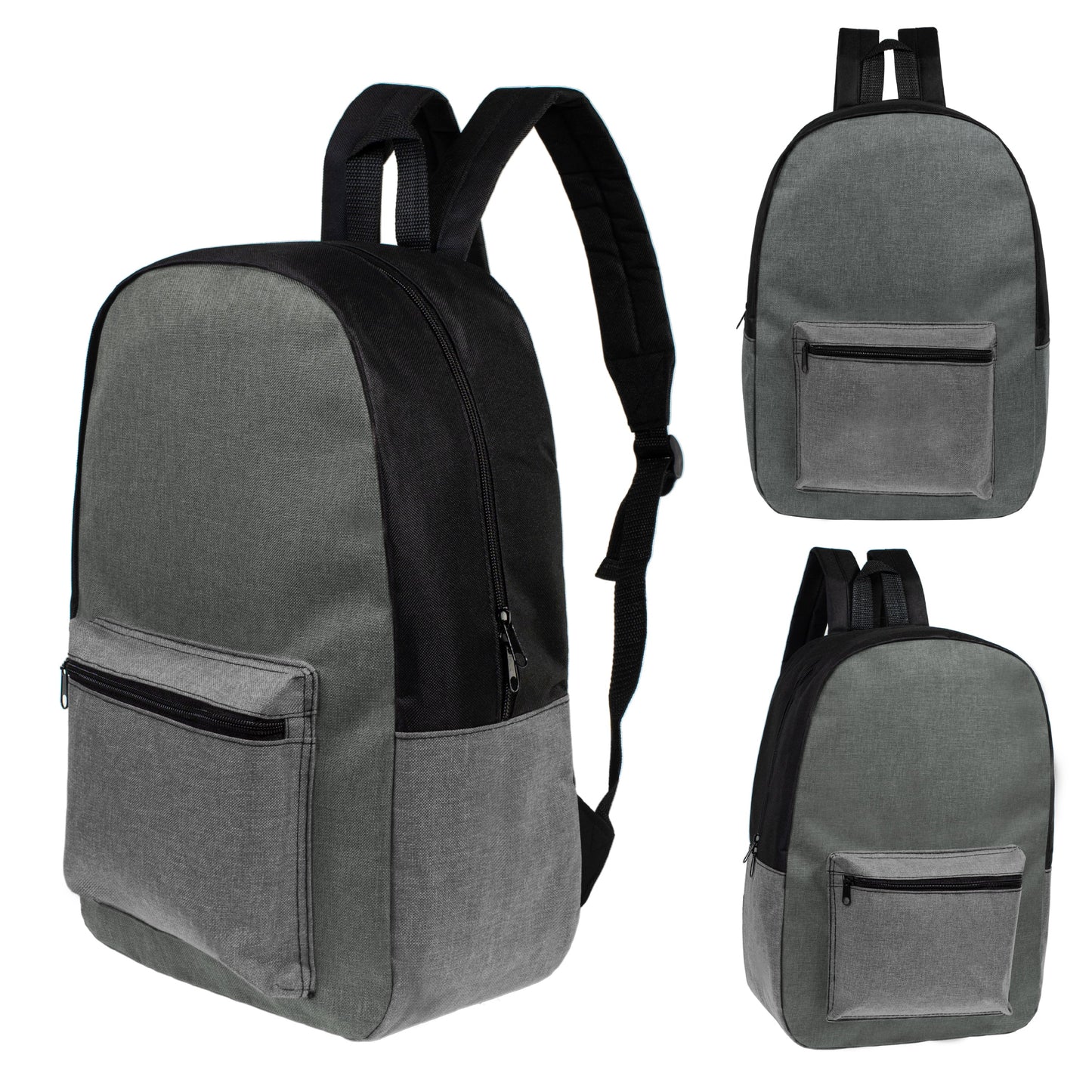 12 Großhandels-17' Rucksäcke in grauen Farben & 12 Bulk School Supply Kits