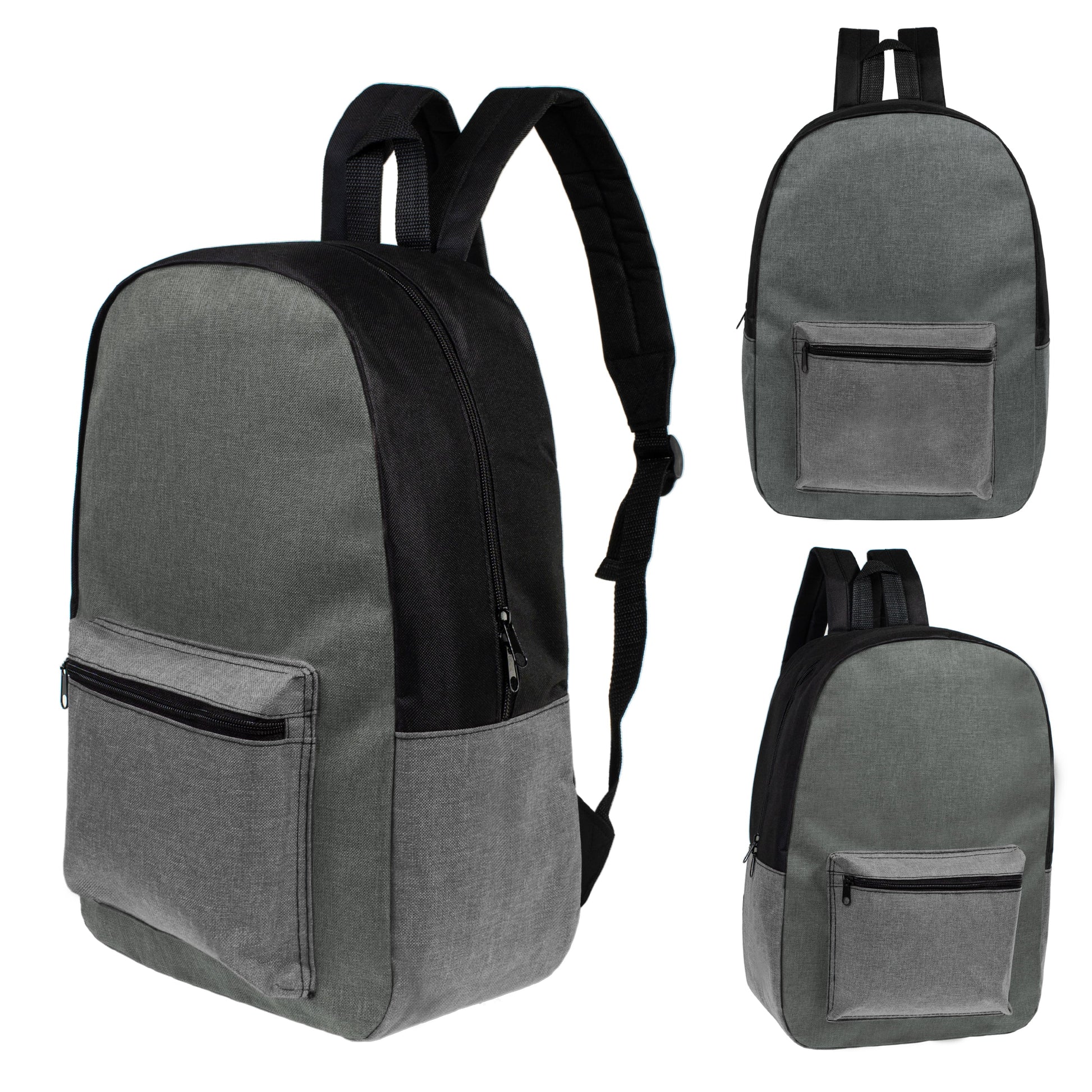 12 Großhandels-17' Rucksäcke in grauen Farben & 12 Bulk School Supply Kits