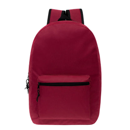 15 'Grundschule Kinder Basic Wholesale Rucksack in 8 Farben - Bulk Case von 24