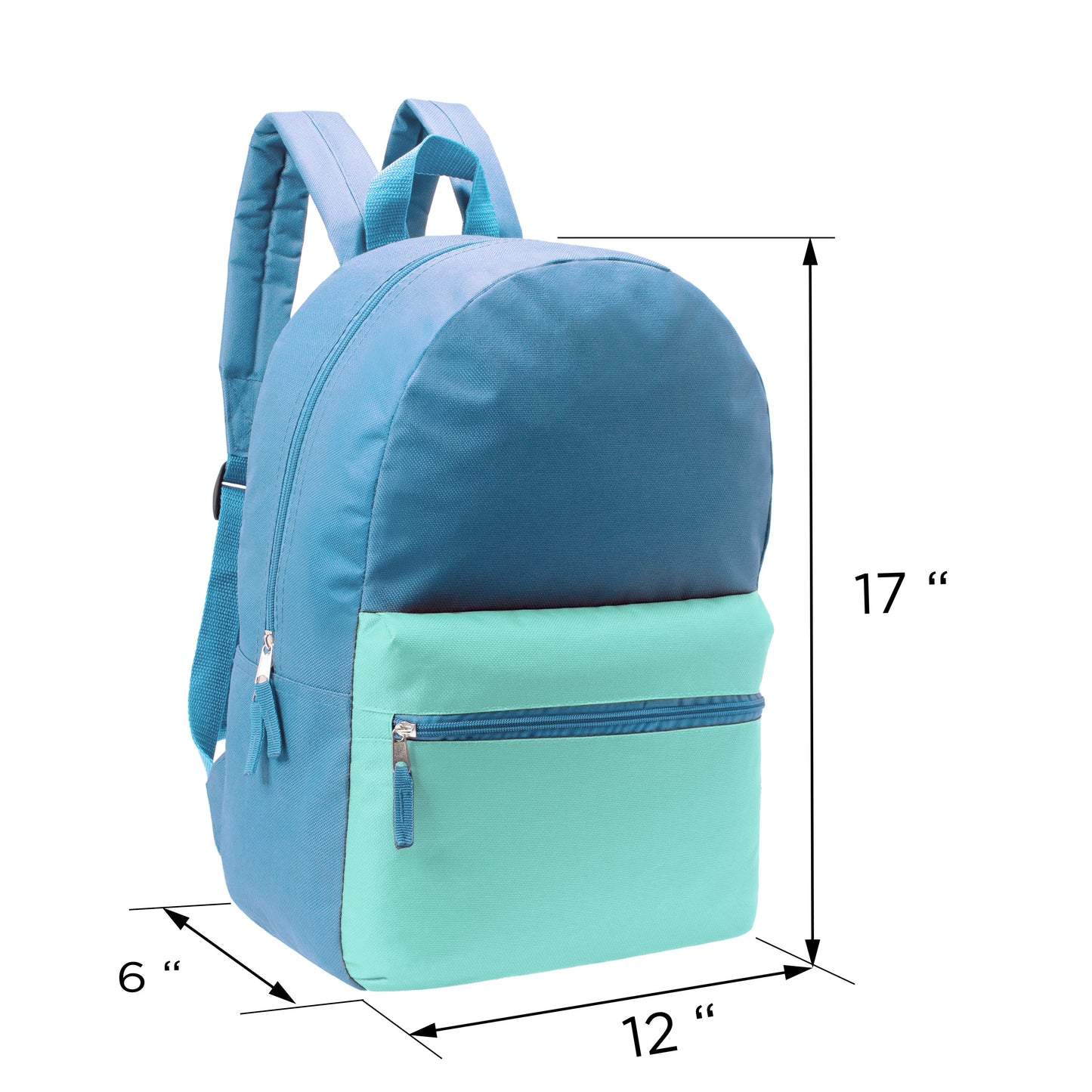17' Kids Basic Wholesale Rucksack in 12 Farben 2 Ton - Bulk Case von 24 Rucksäcken