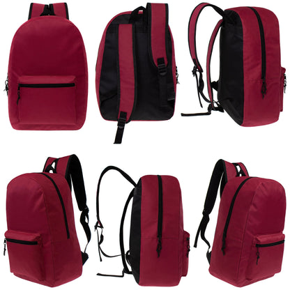 15 'Grundschule Kinder Basic Wholesale Rucksack in 8 Farben - Bulk Case von 24