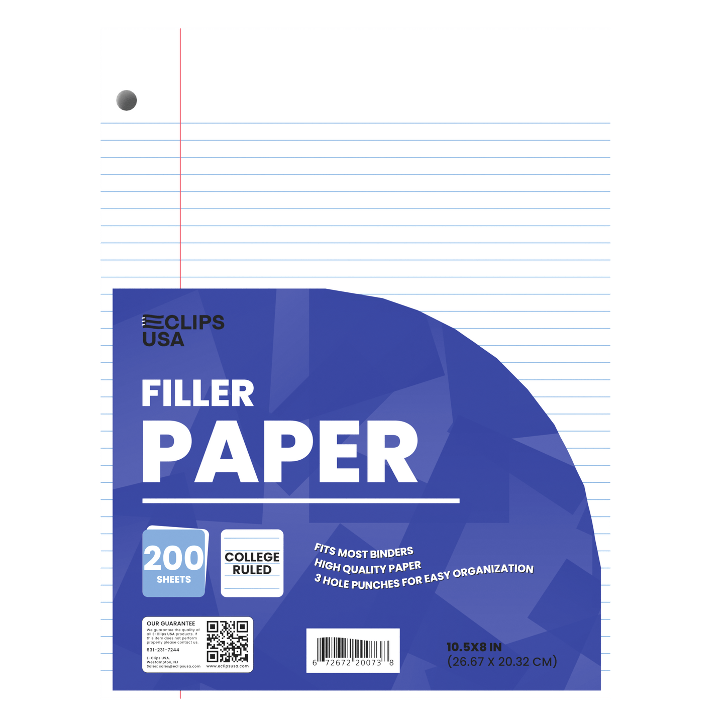 Großhandelsfüllerpapier für Back to School - College Ruled - 200 Sheets - Bulk Case von 24 Packungen