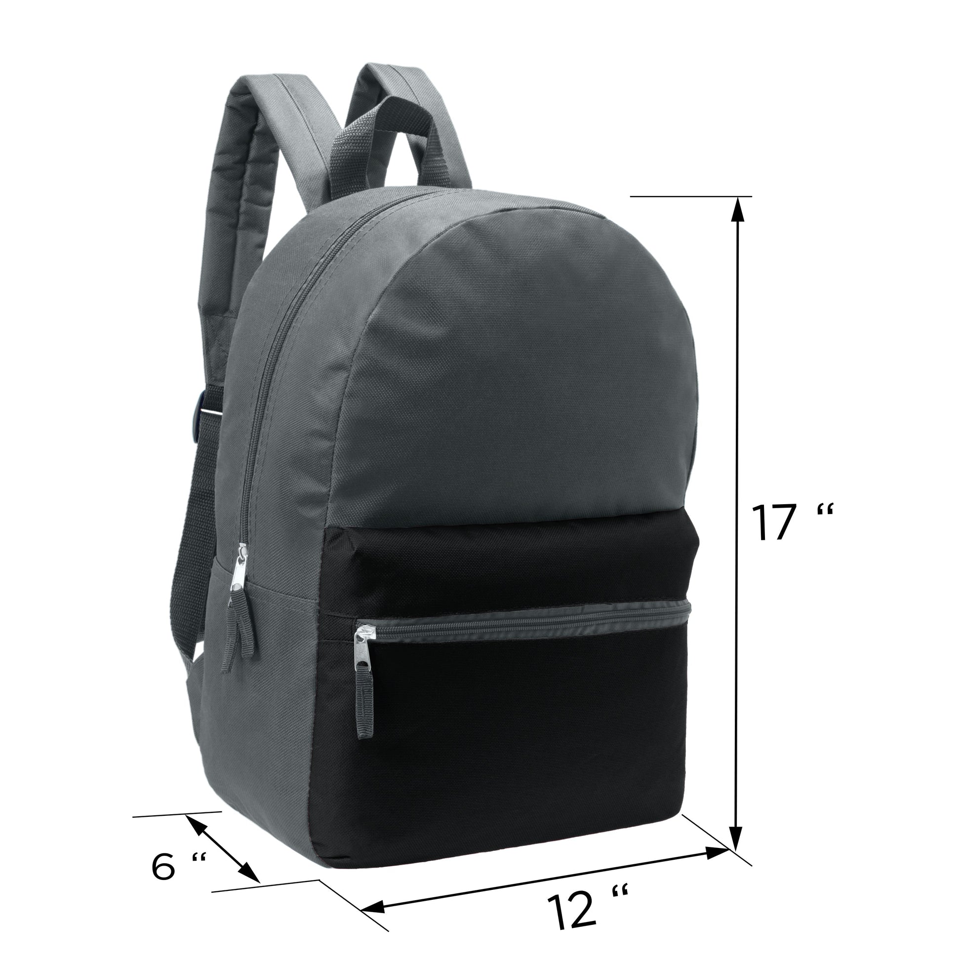 12 17 'Klassische Rucksäcke in 6 zwei Tonfarben & Ihre Wahl von 12 Bulk Hygiene Kits - Wholesale PFLEGE Package: Obdachlos, Notfall, Wohltätigkeit