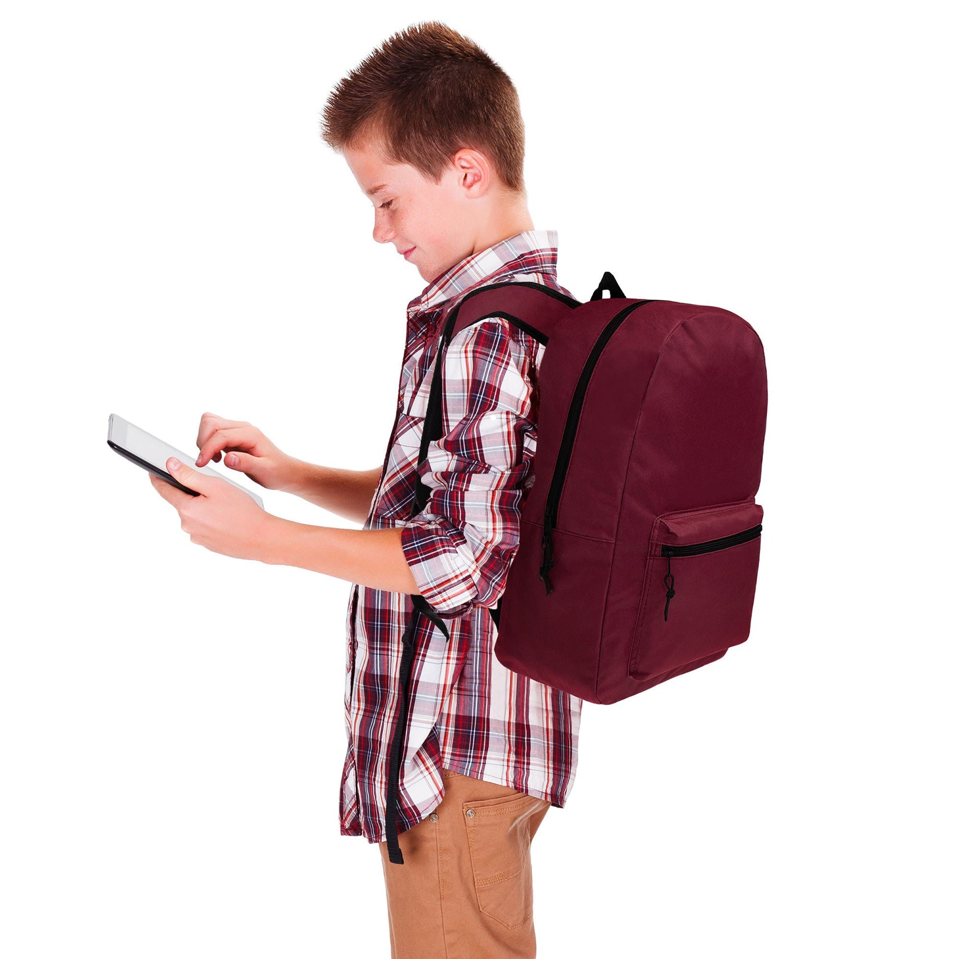 15 'Grundschule Kinder Basic Wholesale Rucksack in 8 Farben - Bulk Case von 24
