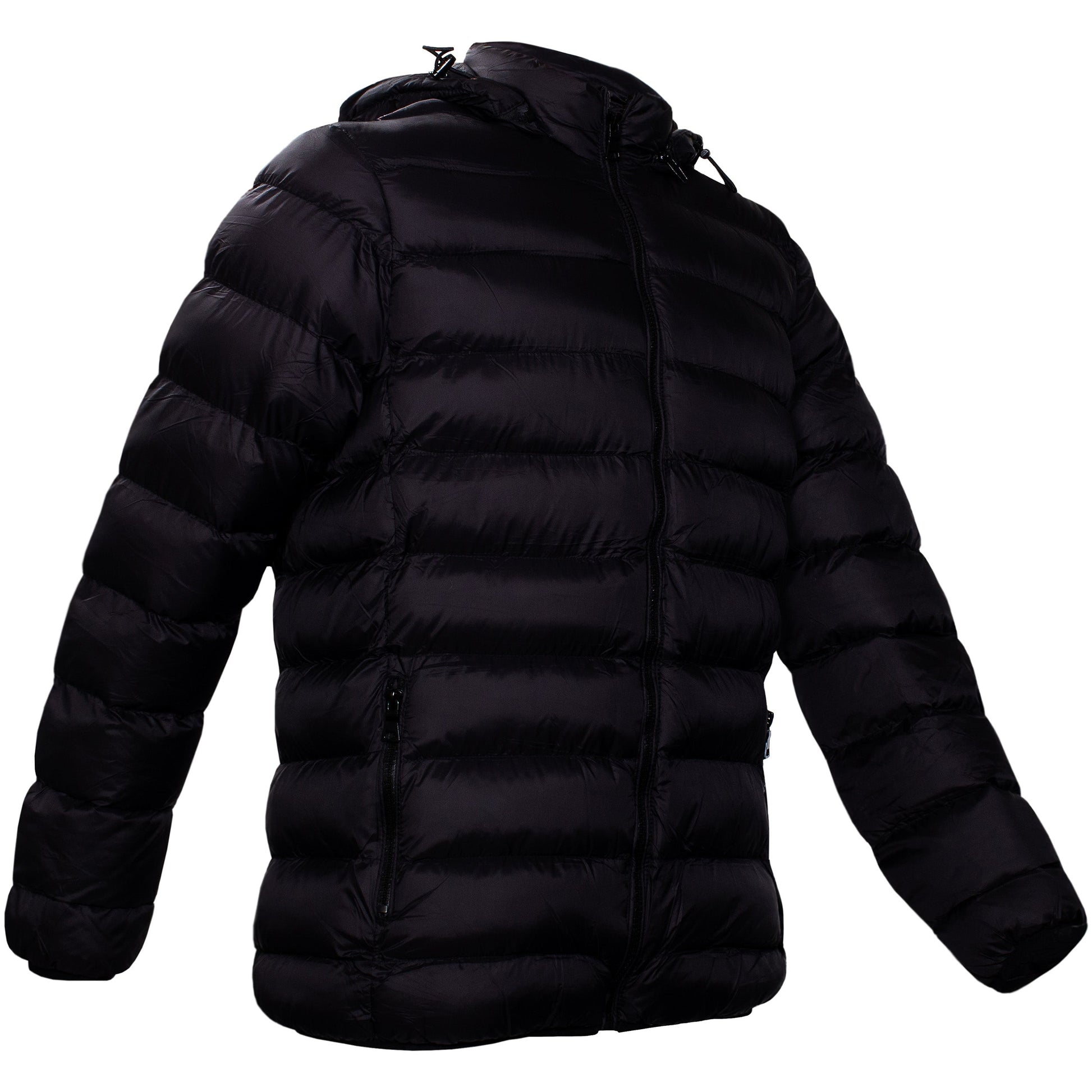 Herren-Hooded Warm Winter Wholesale Coats in Schwarz in verschiedenen Größen - Bulk Case von 12 Winter Jacken