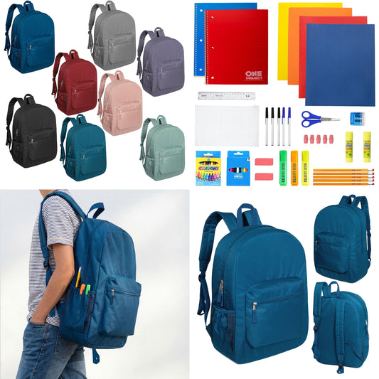 12 Wholesale 17 'Paded Deluxe Rucksäcke & 12 Bulk School Supply Kits Ihrer Wahl