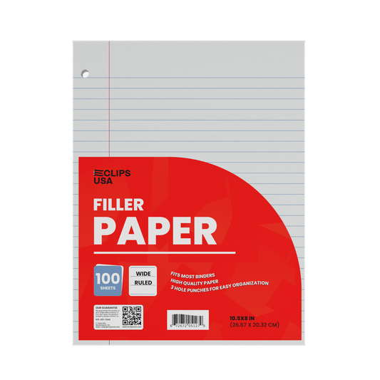Großhandelsfüllpapier für die Rückkehr in die Schule - Wide Ruled - 100 Blätter - Bulk Case von 48 Packungen