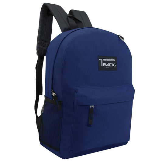 17 'Kids Wholesale Rucksäcke in Marineblau Blau | Bulk Case von 24 Bookbags