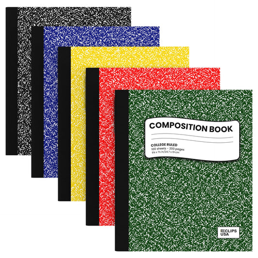 College Ruled Wholesale Composition Notebooks in verschiedenen Farben - Bulk Case von 48 Notebooks