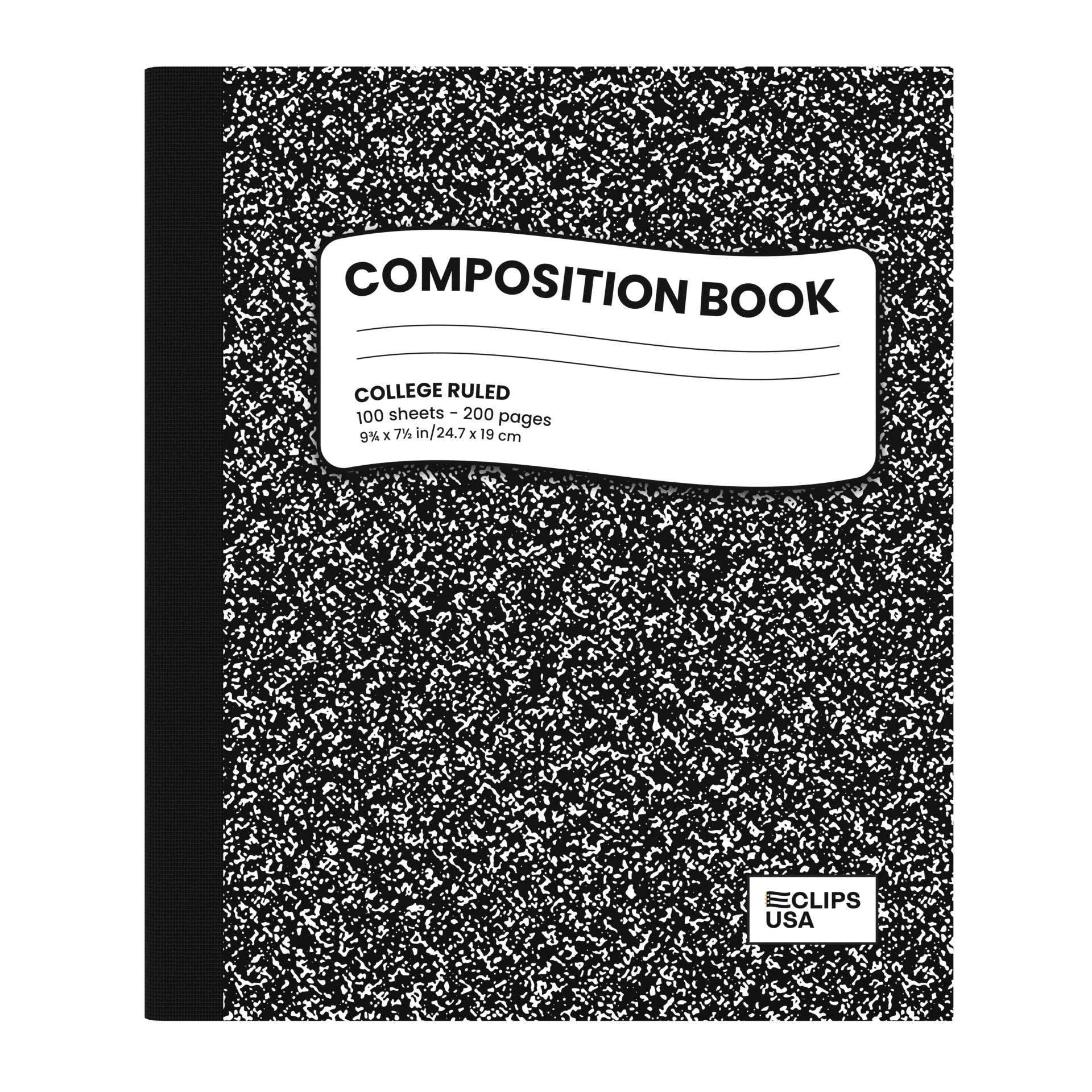 College Ruled Wholesale Composition Notebooks in Schwarz - Bulk Case von 48 Notebooks