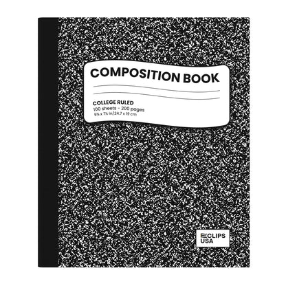 College Ruled Wholesale Composition Notebooks in Schwarz - Bulk Case von 48 Notebooks