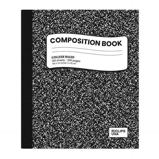 College Ruled Wholesale Composition Notebooks in Schwarz - Bulk Case von 48 Notebooks