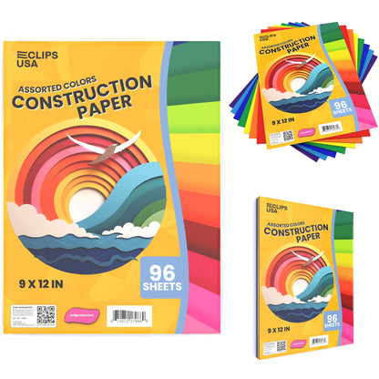 Großhandelsbaupapier - 96 Blätter - Verschiedene Farben - Sammelkoffer von 36 Packungen