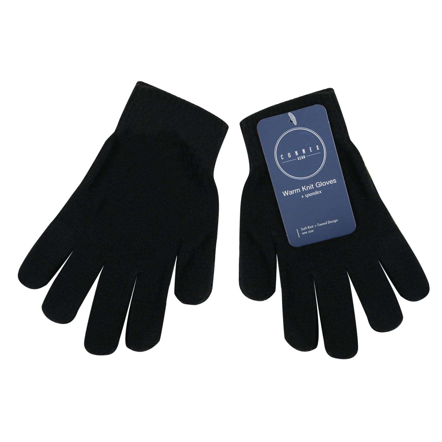 Schwarz Knit Wholesale Winter Handschuhe - Unisex - Obdachlose Pflege - Bulk Case von 96