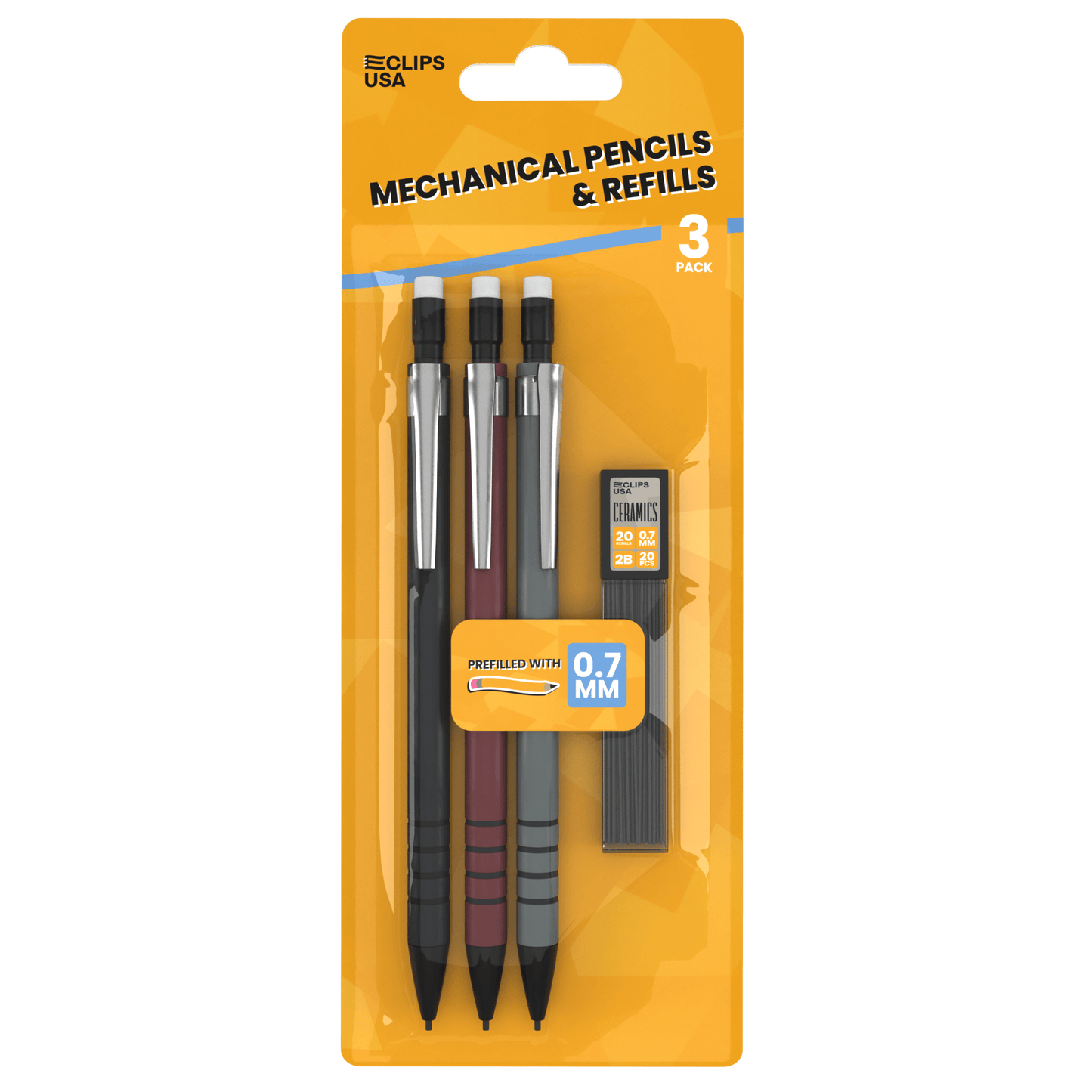 Großhandels-Mechanische Bleistifte 3er-Packung mit Blei-Nachfüllungen - Bulk Case von 48 Packungen - 144 Gesamt-Mechanische Bleistifte