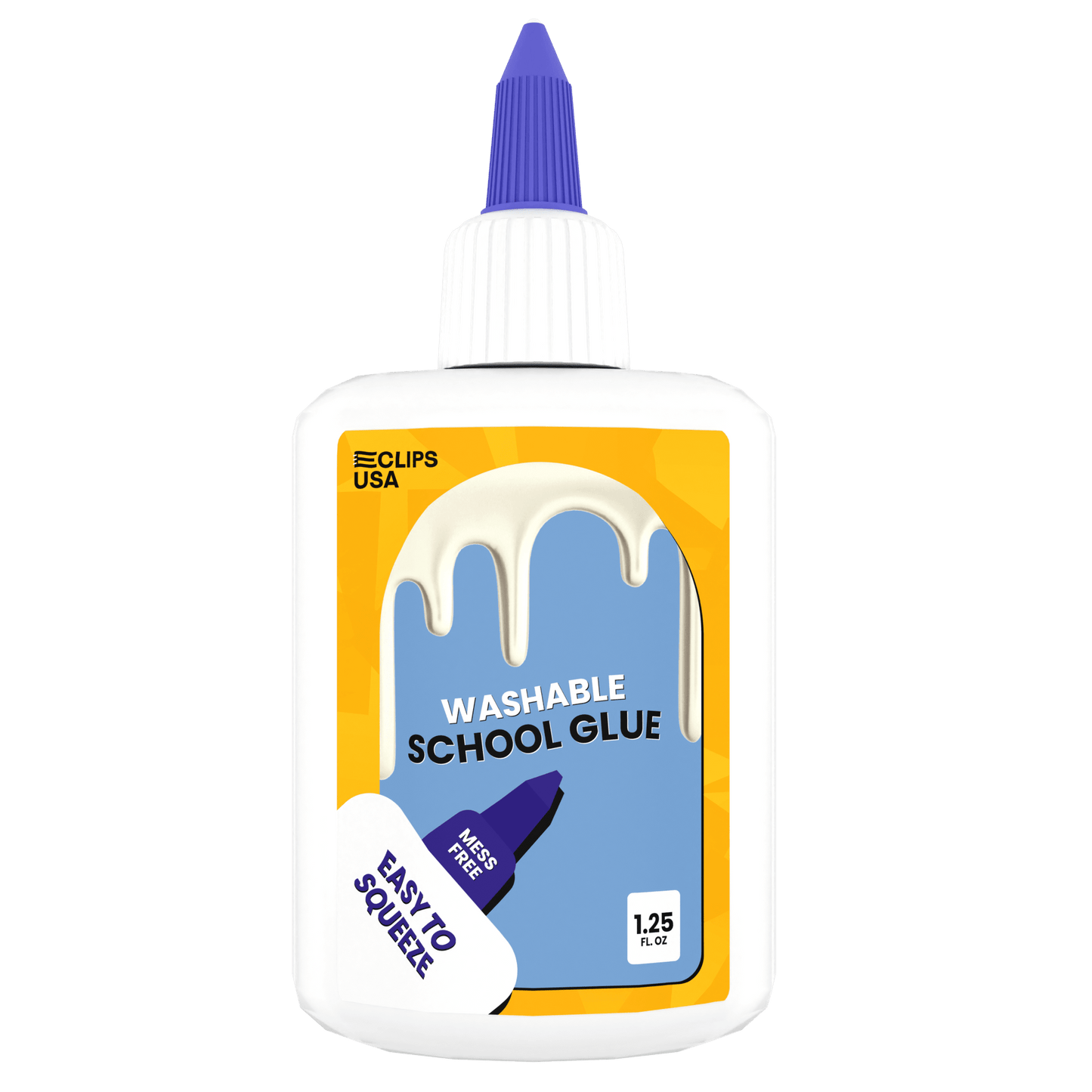 Großhandel Washable School Kleber in Weiß - 35 g Squeeze Flasche - Bulk Case von 72